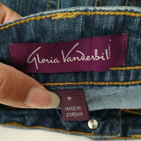 Gloria Vanderbilt Denim Jeans Straight Women Size 8 Average Flap Pockets FLAW - Picture 6 of 8
